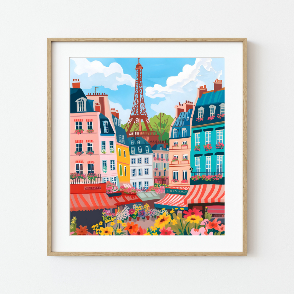 ParisFlowerMarketArtworkFramed