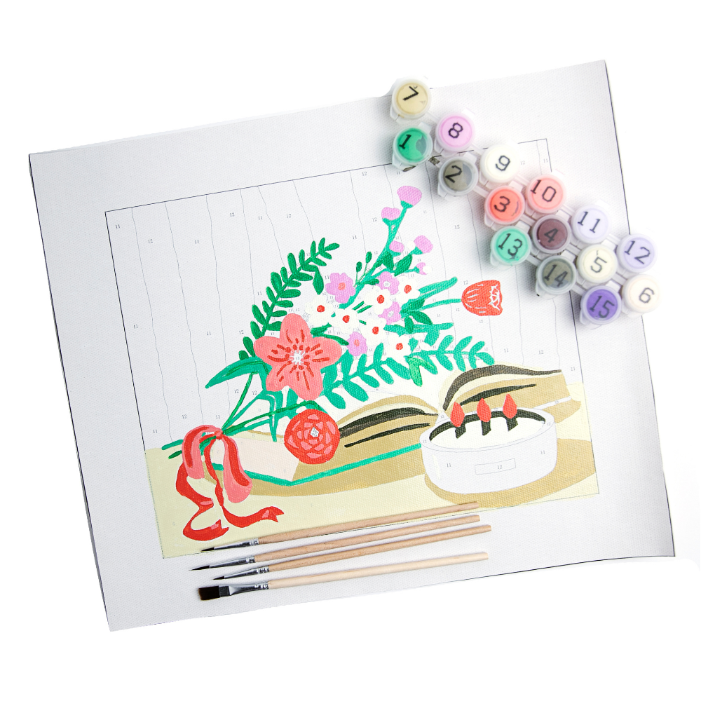 Pages & Petals Paint by Numbers Kit - Pink Picasso Kits