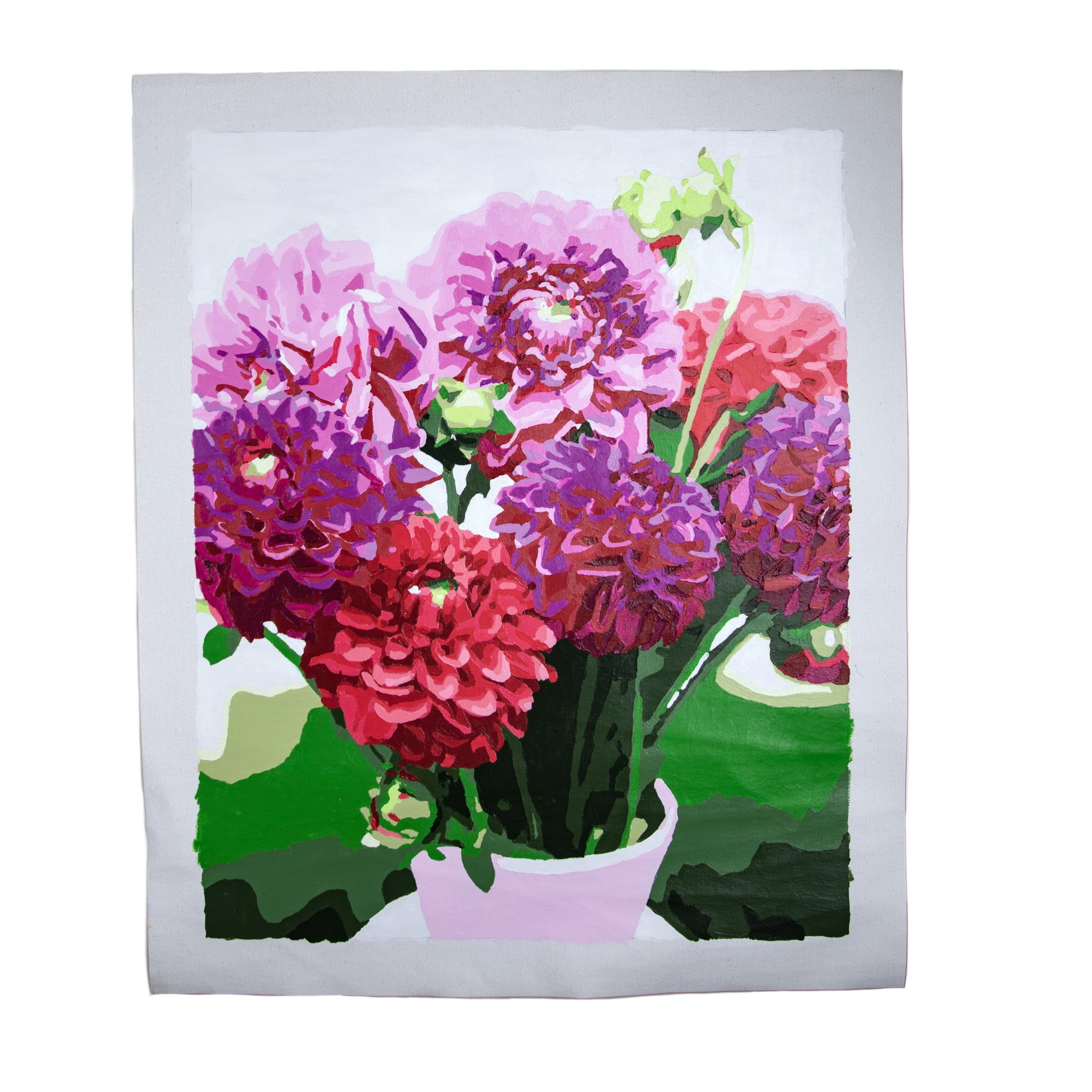 Canvas Painting Kit for Adults | Dahlia Delight | Pink Picasso Kits