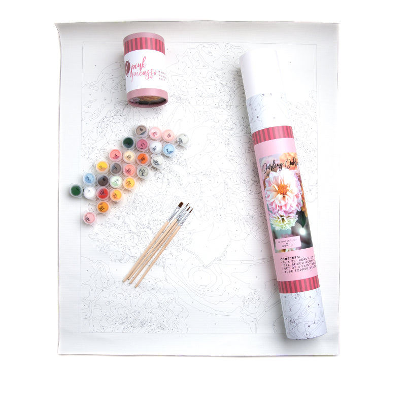 Pink Picasso Darling Dahlia Paint by Number Kit