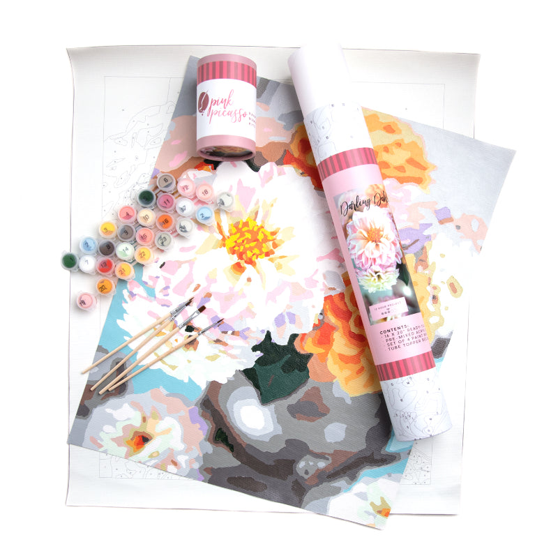  Pink Picasso Kits Botanical Floral Paint by Number for