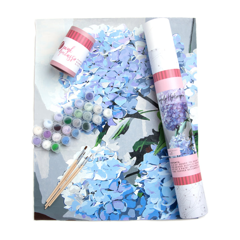 Amiiba Kit Pittura Numeri Fai Da Te - Peonia Rosa Con Vaso, Tela 40x50 Cm, Colori Acrilici E Pennelli Inclusi, Cornice Inclusa