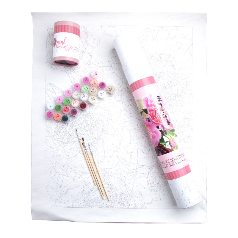  Pink Picasso Kits Botanical Floral Paint by Number for